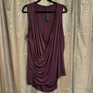 Torrid Studio Tissue Jersey Jersey Surplice Tank Sassafras Purple 5X NWT